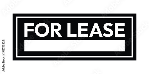 Professional For Lease Monochrome Horizontal Sign – Minimalist Black and White Commercial Property Board with Contact Strip