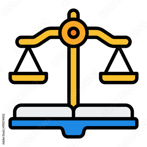 Law Filled Line Icon Vector for Anti Corruption and Management, Corporate Fraud Investigation, Governance and Legal Compliance Symbol