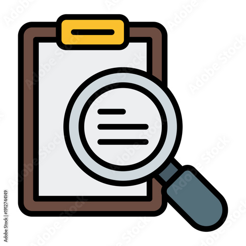 Investigative Audit Filled Line Icon Vector for Anti Corruption and Management, Corporate Fraud Investigation, Governance and Legal Compliance Symbol