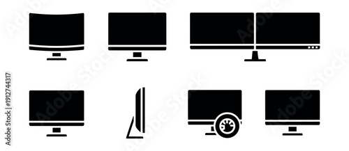Monitor configurations and styles icon set
