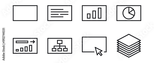 Presentation and Document Graphic Icons Set