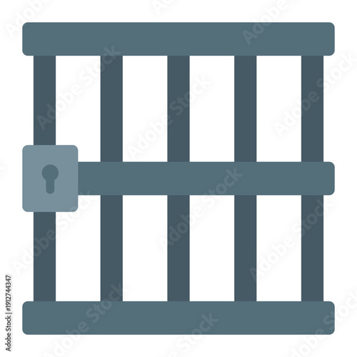 Jail Flat Icon Vector for Anti Corruption and Management, Corporate Fraud Investigation, Governance and Legal Compliance Symbol