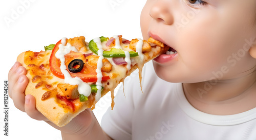 Toddler Enjoying a Slice of Delicious Pizza
