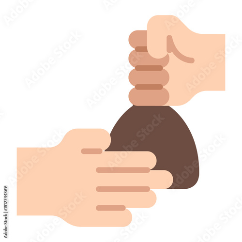 Hand Money Corruption Flat Icon Vector for Anti Corruption and Management, Corporate Fraud Investigation, Governance and Legal Compliance Symbol