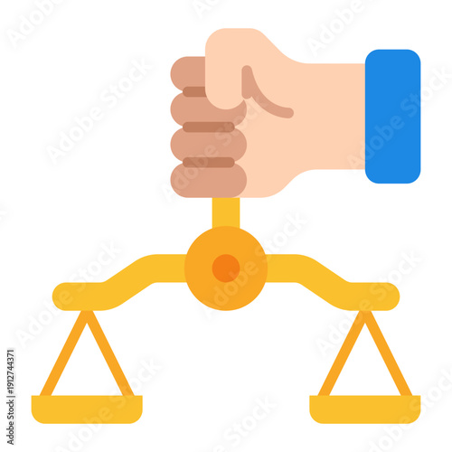 Fair Justice Flat Icon Vector for Anti Corruption and Management, Corporate Fraud Investigation, Governance and Legal Compliance Symbol