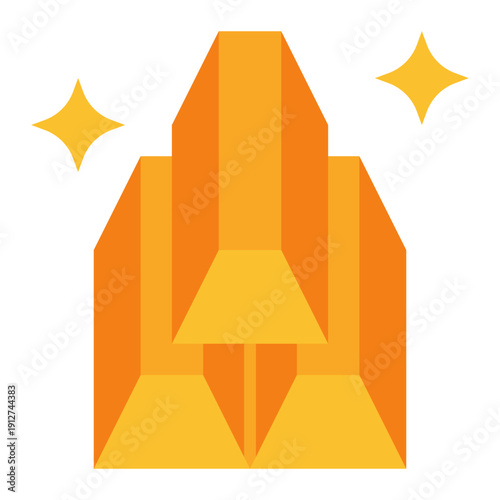 Gold Flat Icon Vector for Anti Corruption and Management, Corporate Fraud Investigation, Governance and Legal Compliance Symbol