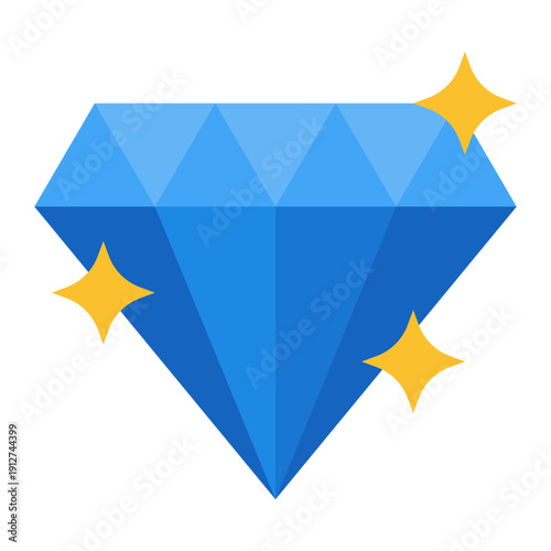 Diamond Flat Icon Vector for Anti Corruption and Management, Corporate Fraud Investigation, Governance and Legal Compliance Symbol