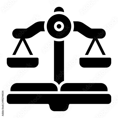 Law Glyph Icon Vector for Anti Corruption and Management, Corporate Fraud Investigation, Governance and Legal Compliance Symbol