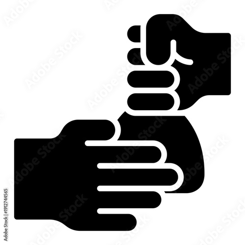 Hand Money Corruption Glyph Icon Vector for Anti Corruption and Management, Corporate Fraud Investigation, Governance and Legal Compliance Symbol