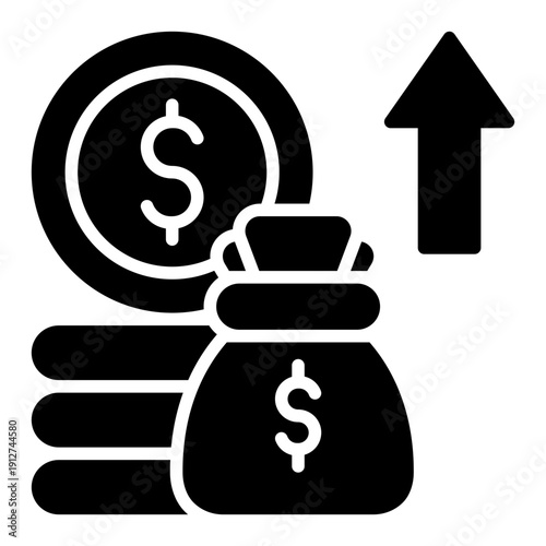 Economics Glyph Icon Vector for Anti Corruption and Management, Corporate Fraud Investigation, Governance and Legal Compliance Symbol