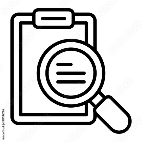 Investigative Audit Outline Icon Vector for Anti Corruption and Management, Corporate Fraud Investigation, Governance and Legal Compliance Line Symbol