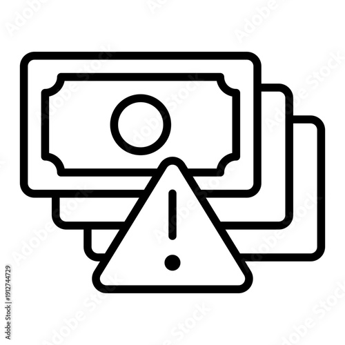Illegal Money Outline Icon Vector for Anti Corruption and Management, Corporate Fraud Investigation, Governance and Legal Compliance Line Symbol