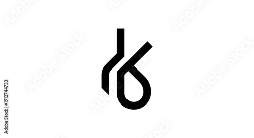 Abstract black symbol on white background.