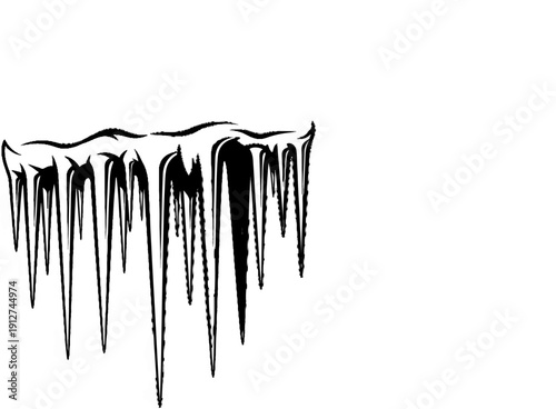 A graphic representation of jagged icicles hanging downwards
