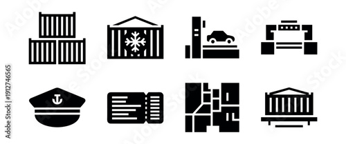 Shipping and Customs Icon Set