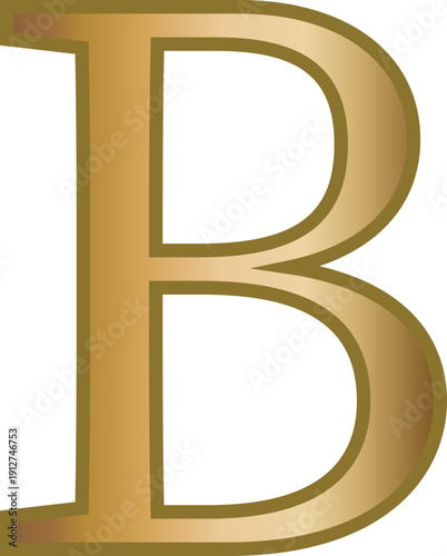 b golden letter uppercase alphabet