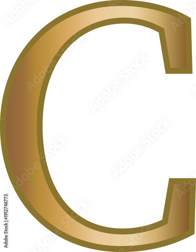 c golden letter uppercase alphabet