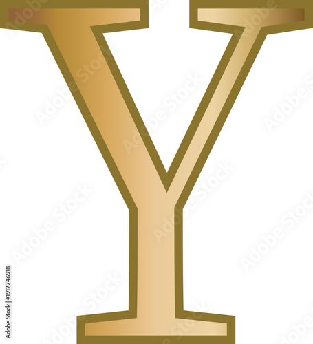 y golden letter uppercase alphabet