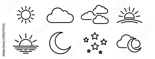 Weather line icons collection