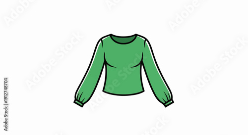 A simple, hand-drawn illustration of a long-sleeved green top
