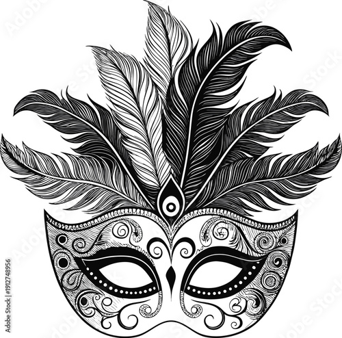 carnival-festival---mask-with-feathers--black---white.eps