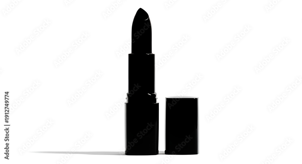 Obraz premium black lipstick and tube standing upright