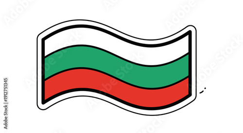 A simple illustration of the bulgarian national flag waving.