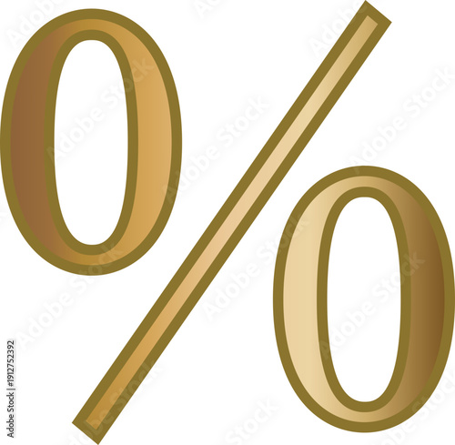 percent sign golden letter alphabet