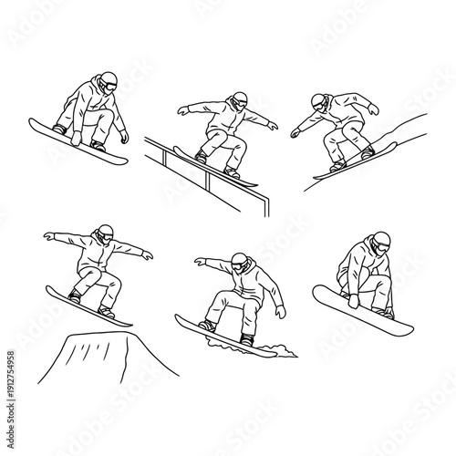 Freestyle Skiing minimal vector silhouette illustrator with white background