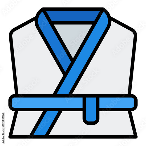 Bathrobe Filled Line Icon Vector for Hotel Service and Hospitality, Accommodation Facilities and Guest Amenities Symbol