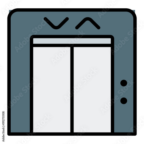 Elevator Filled Line Icon Vector for Hotel Service and Hospitality, Accommodation Facilities and Guest Amenities Symbol