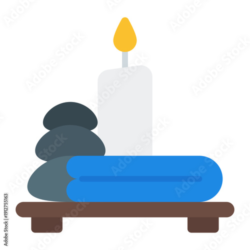 Spa Flat Icon Vector for Hotel Service and Hospitality, Accommodation Facilities and Guest Amenities Symbol