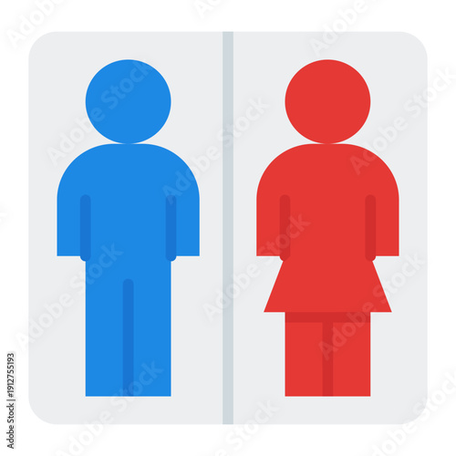 Restroom Flat Icon Vector for Hotel Service and Hospitality, Accommodation Facilities and Guest Amenities Symbol