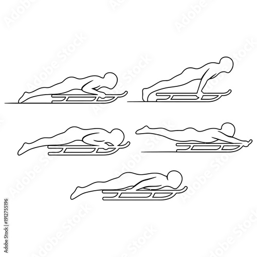 Luge vector silhouette illustrator with white background