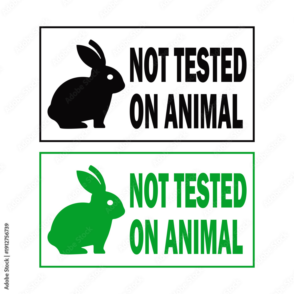 Fototapeta premium Cruelty-free product labels with animal silhouettes