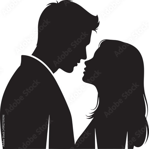 Couple Embracing Silhouette Romantic Love Affection Image