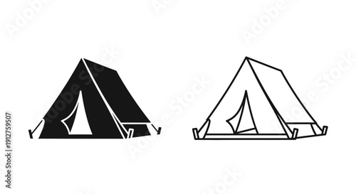 Modern tent designs for outdoor adventures and camping trips, vector illustration Vector
