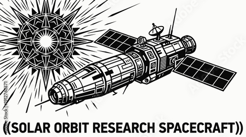 solar orbit research spacecraft spaceship traveling near star within galaxy universe above planet trajectory showing cosmic exploration mission rocket propulsion technology