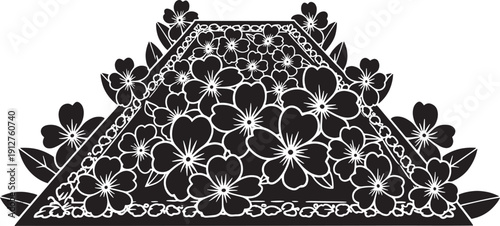Intricate Floral Design Pattern on Transparent Background