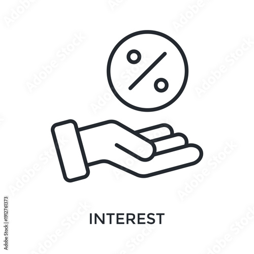 Interest Icon Outline Style. Vector Illustration For Graphic Design