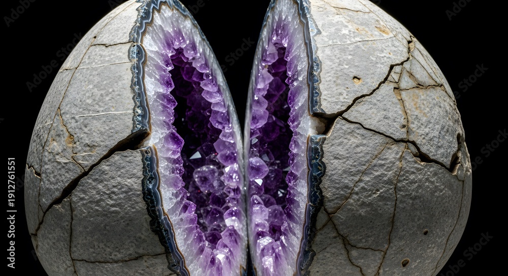 custom made wallpaper toronto digitalSplit Amethyst Geode Revealing Purple Crystals
