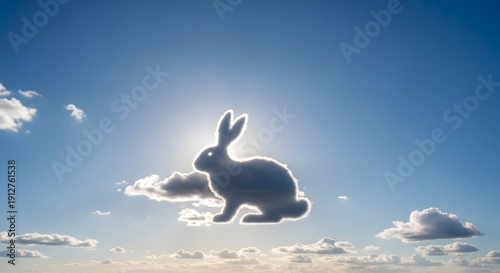 Wallpaper Mural Bunny Silhouette in Cloudy Sky Torontodigital.ca