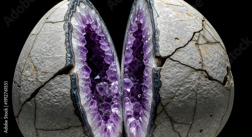 Wallpaper Mural Split Amethyst Geode Revealing Purple Crystals Torontodigital.ca