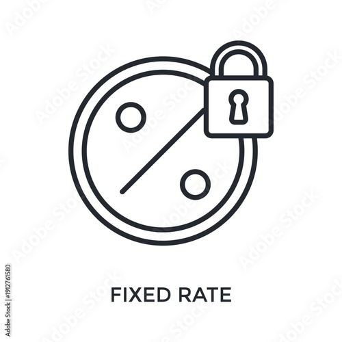 Fixed Rate Icon Outline Style. Vector Illustration For Graphic Design