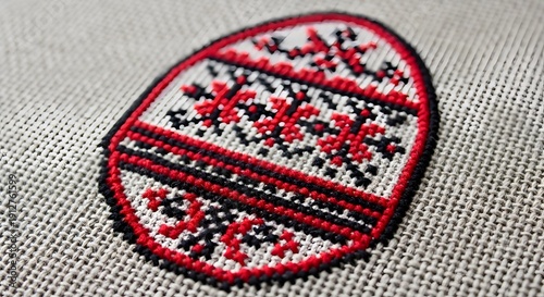 Wallpaper Mural Embroidered Folk Pattern on Fabric Torontodigital.ca