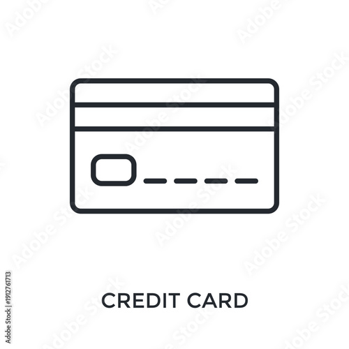 Credit Card Icon Outline Style. Vector Illustration For Graphic Design