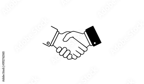 Business Handshake Flat Vector Icon for Contract Agreement Isolated on White Background