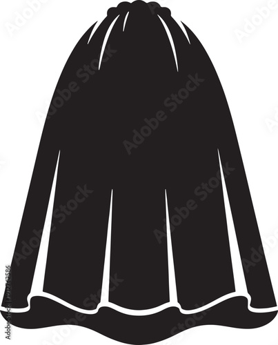 Silhouette of a traditional Japanese lantern on whit