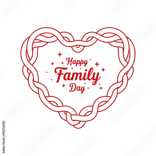 Happy Family Day celebration with heartwarming braided heart design