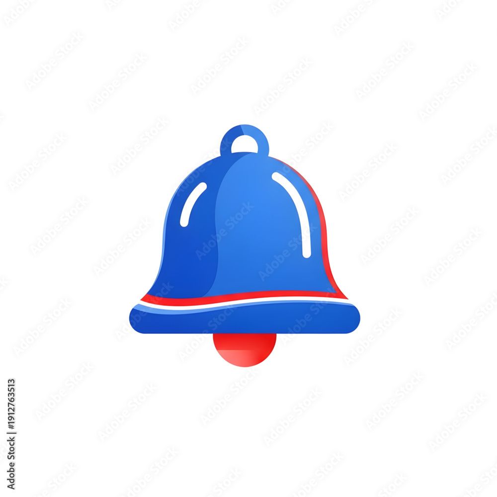 Fototapeta premium Vibrant blue notification bell with red accents